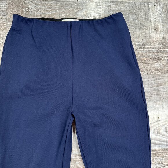 Tuckernuck Women's Cropped Pants Size S Navy Mid Rise Side Zipper Stretch EUC - Picture 2 of 10